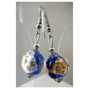 Boucles d’oreilles Klimt bleues foncés