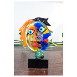 Sculpture visage Picasso multicolor